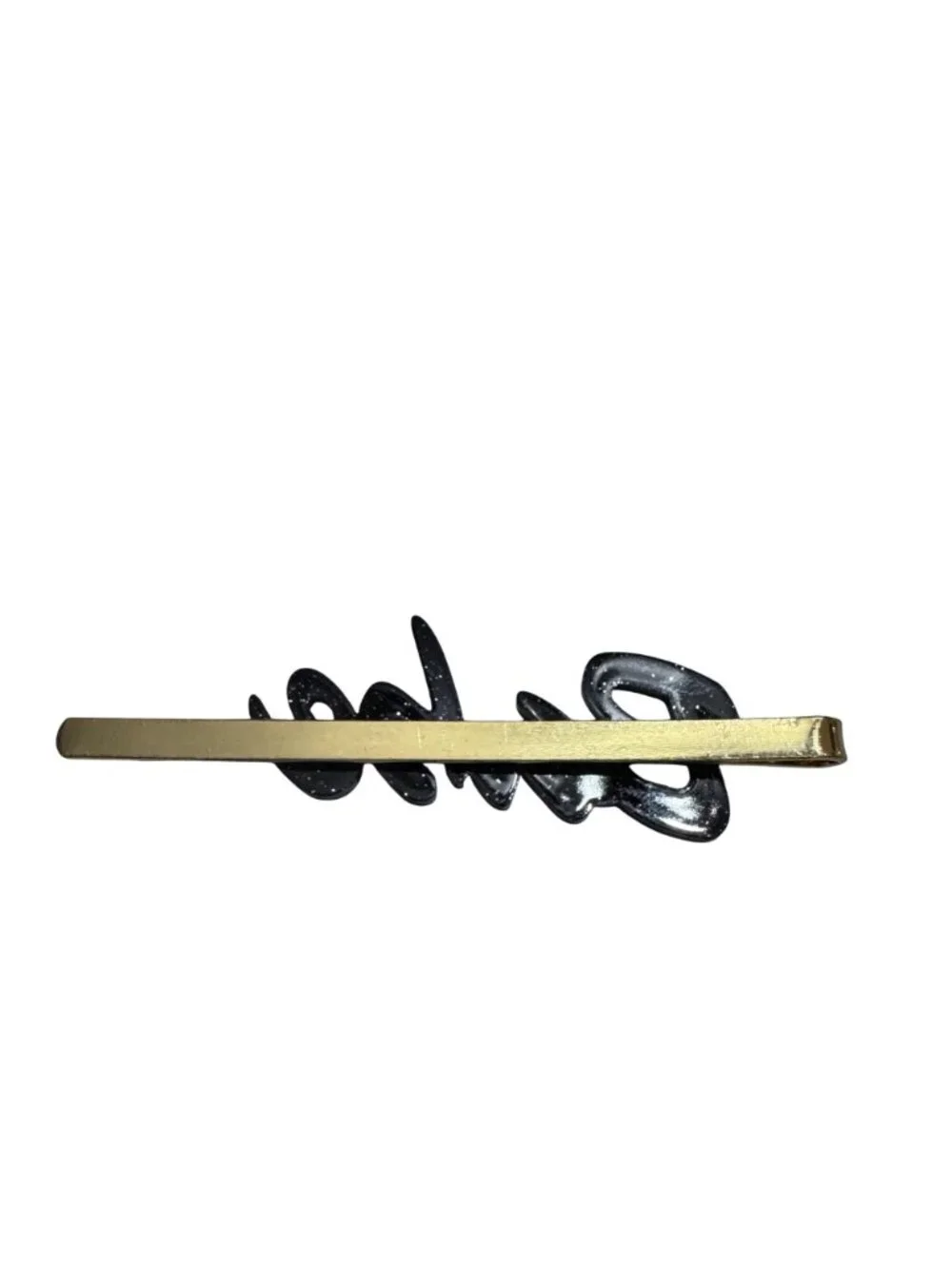 Babe Hair Clip Black & Gold Metal Hair Accessory